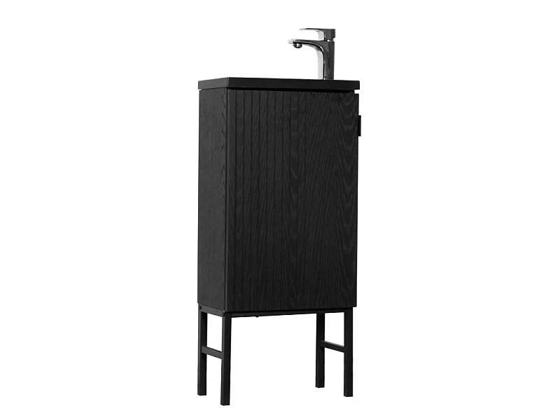 Meuble lave-mains chêne carbone sur pieds STUDIO