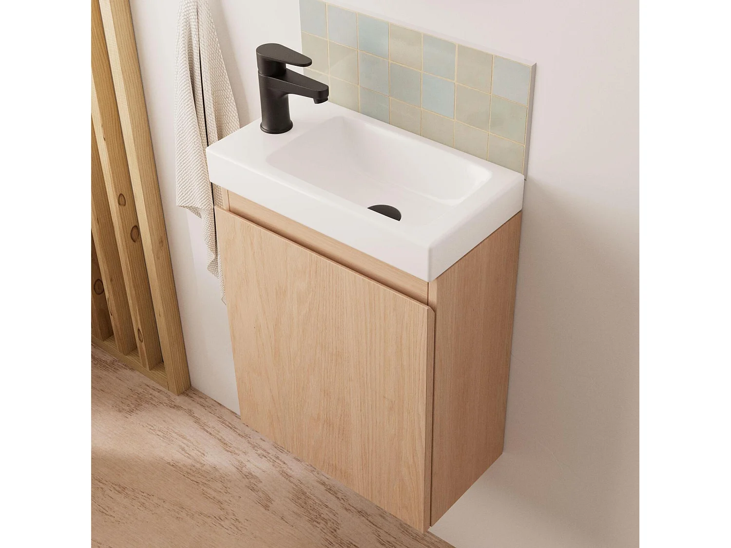 Mueble lavabo LISA + espejo ovalado
