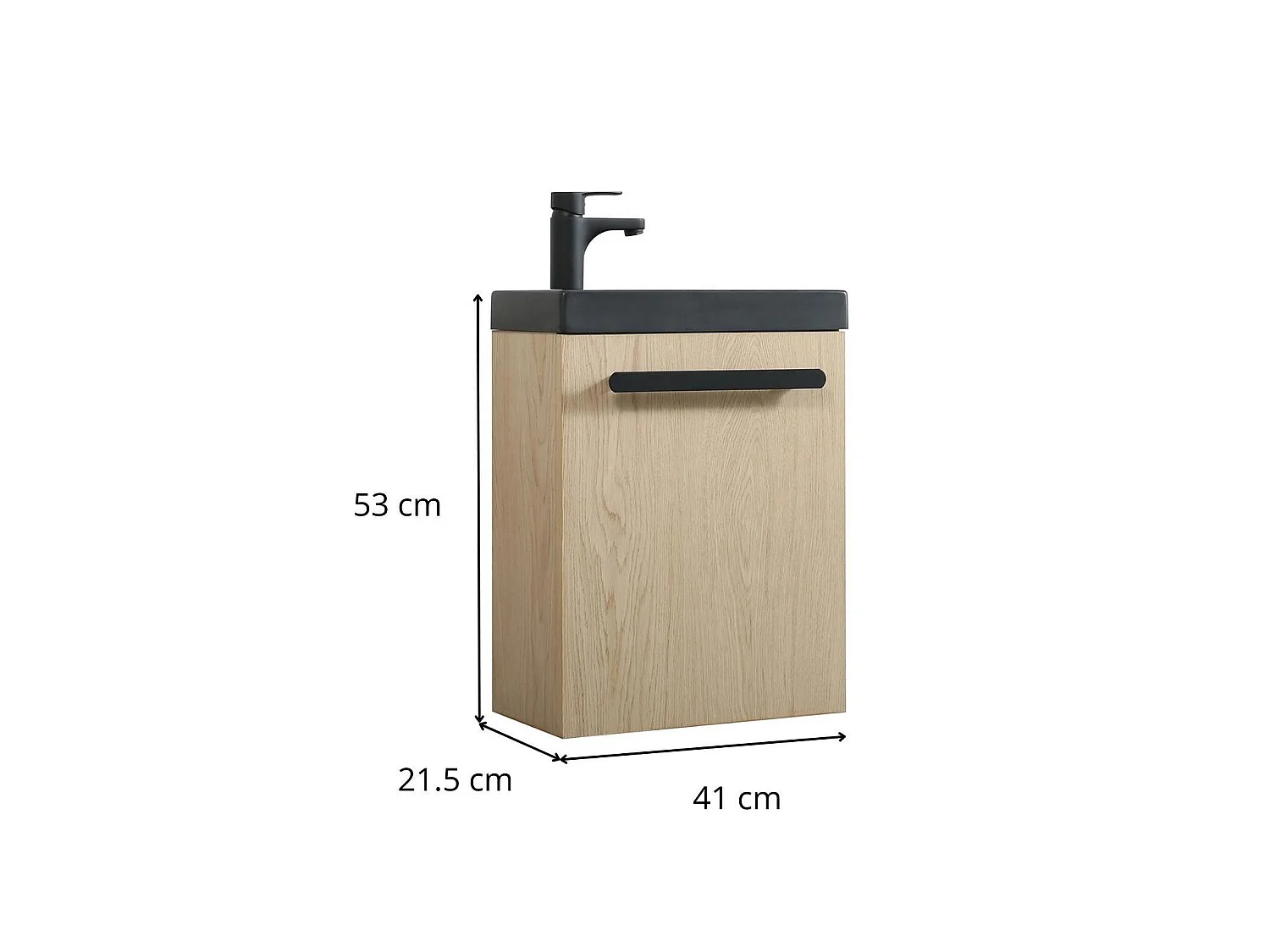 Ensemble lave-mains suspendu NEVADA avec robinet noir
