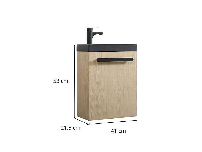Ensemble lave-mains suspendu NEVADA avec robinet noir