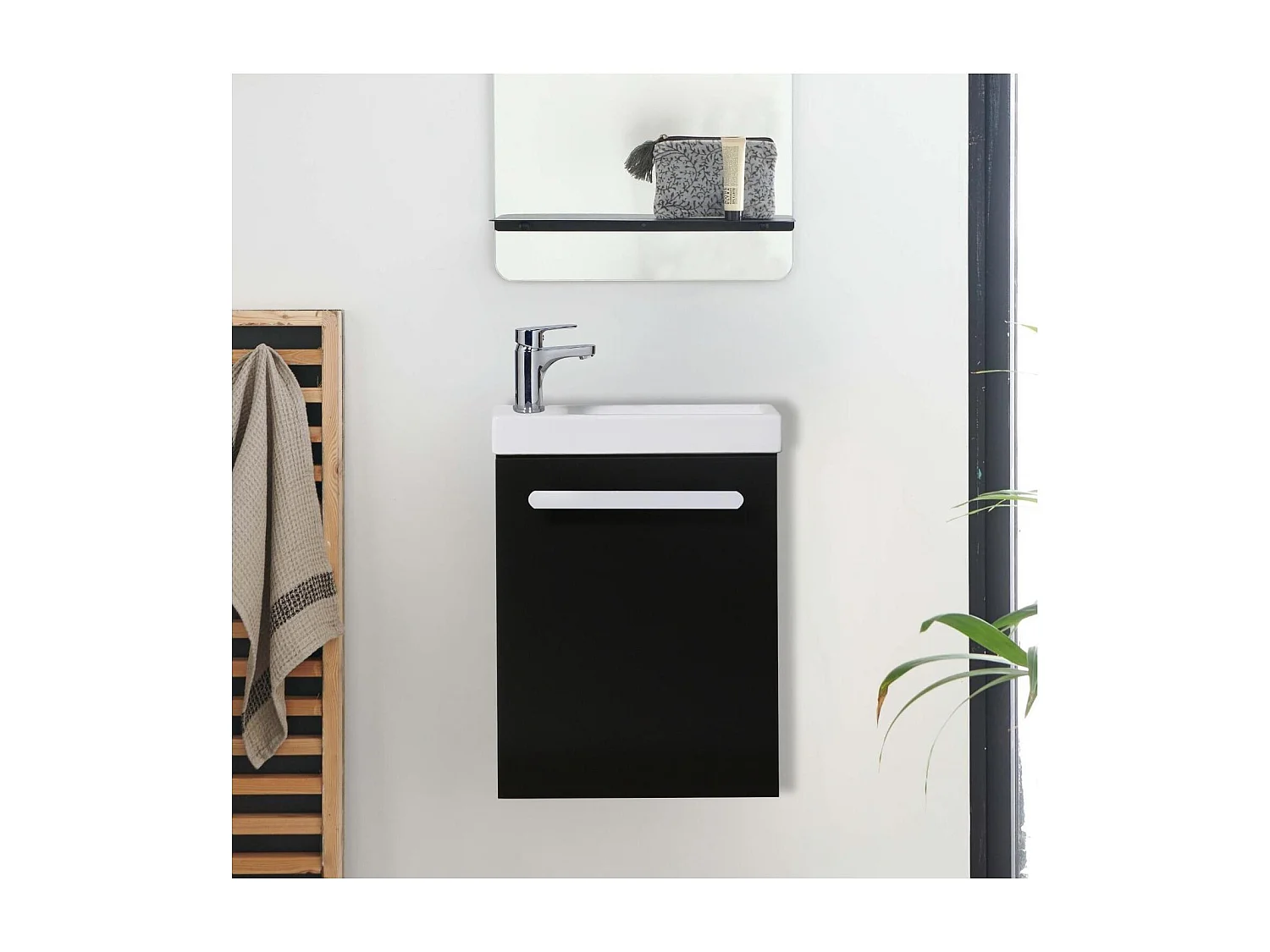 Nevada Wand-Waschtisch-Set mit Chromarmatur