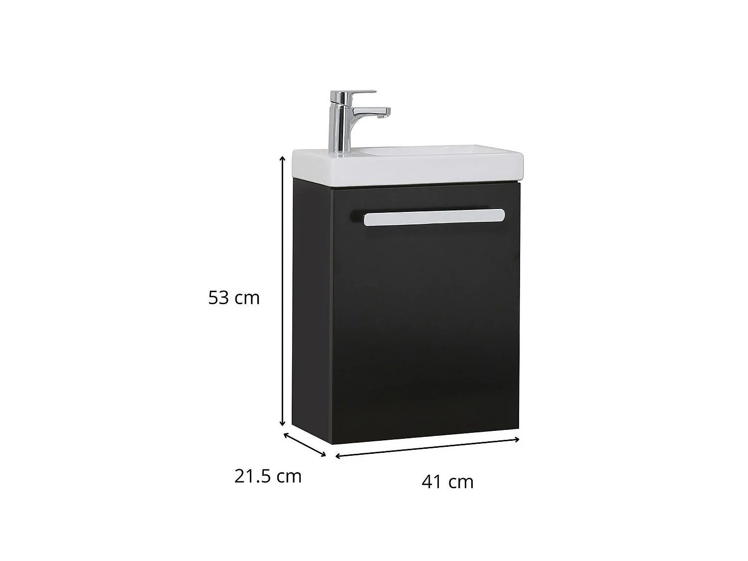 Set lavabo sospeso Nevada con rubinetto cromato