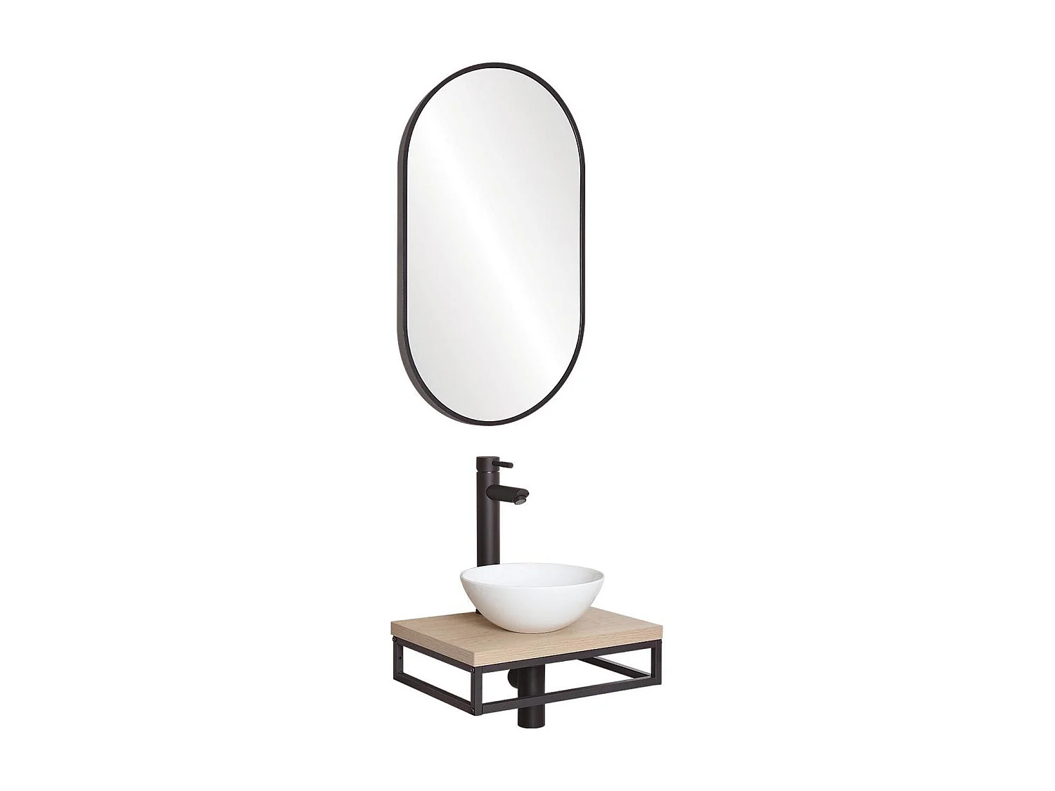 SOHO Slimline Waschbecken + Waschbecken + Spiegel