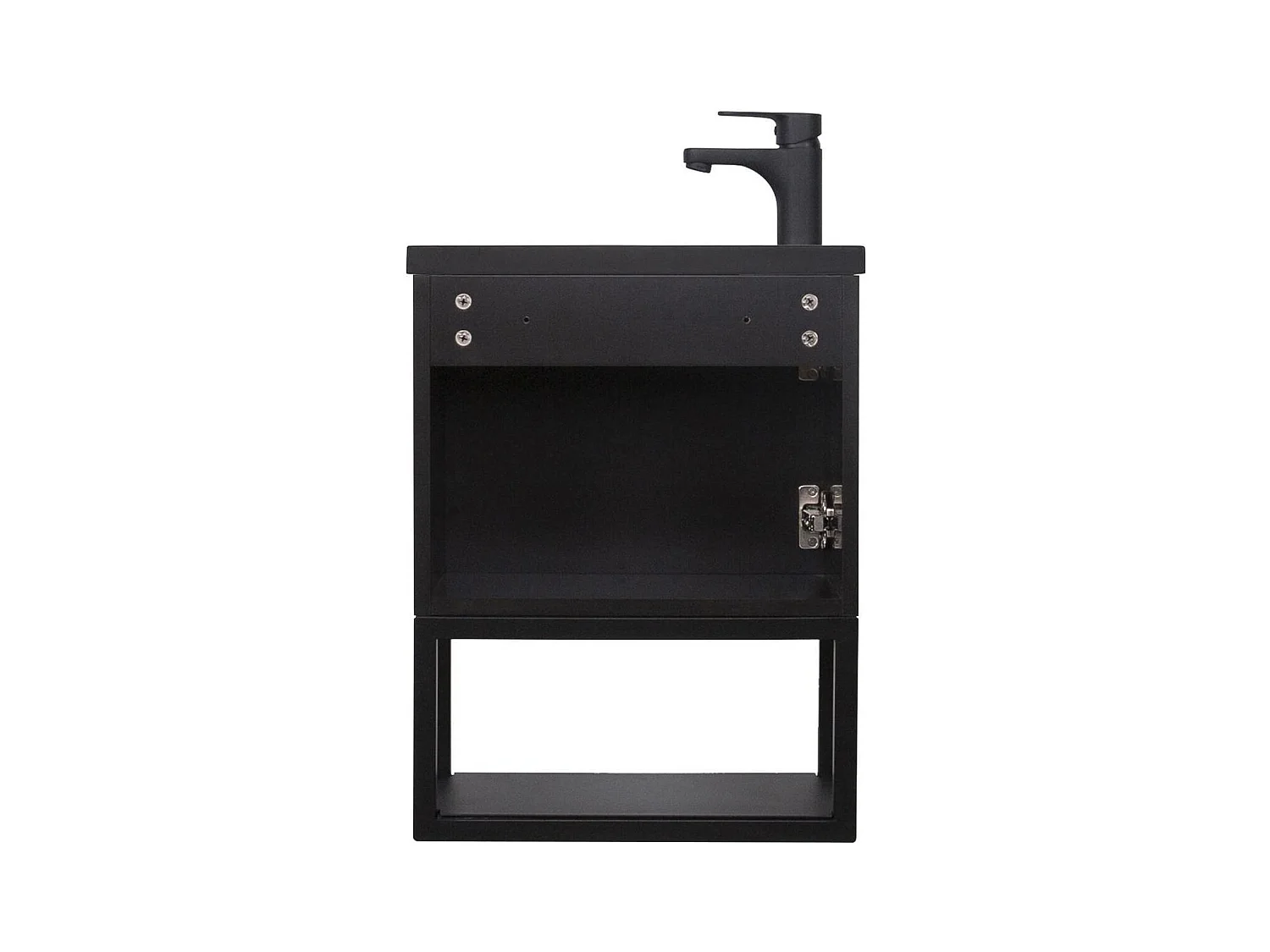 NOVA Wandwaschbeckenschrank aus Metall und Holz mit 40 x 50 cm großem Harzbecken