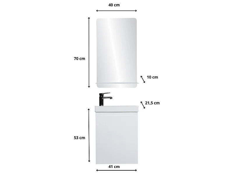 Mueble lavabo LISA + estante espejo