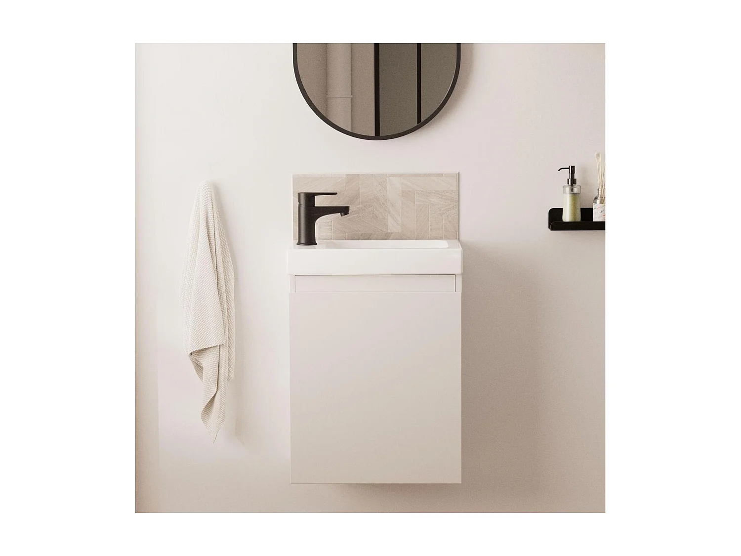 Mueble lavabo LISA negro + grifería