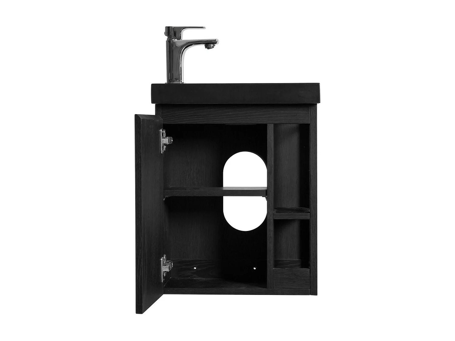 Mobile lavabo sospeso in resina nera HAMPTON