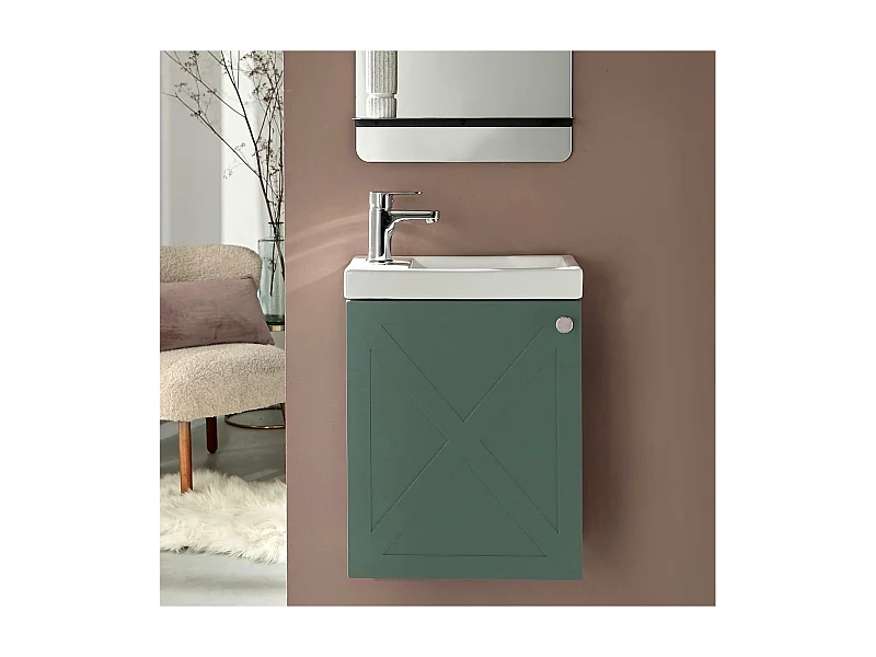 Meuble lave-mains vert de gris AVA