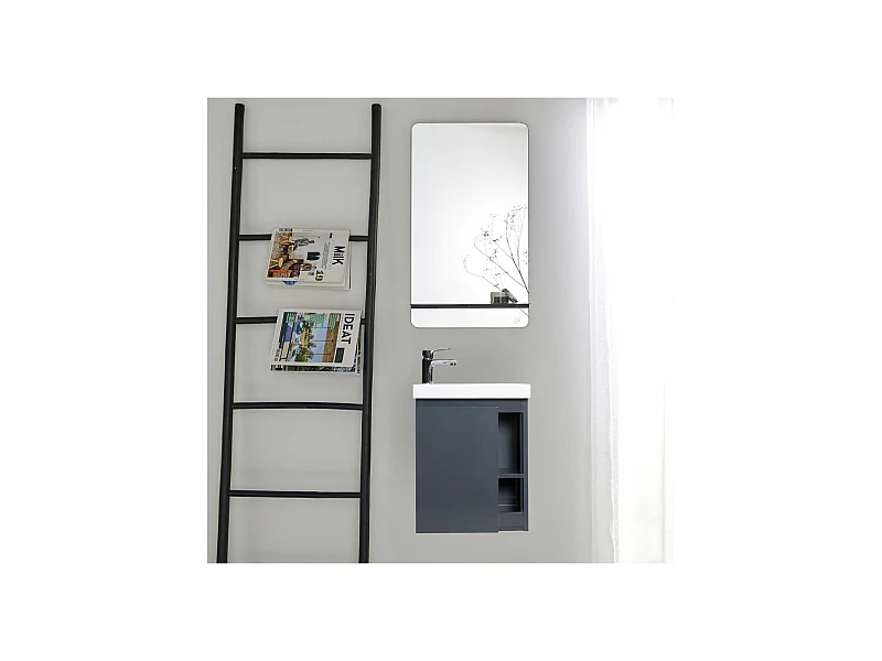 HAMPTON Waschtisch-Set mit seitlicher Ablage und Spiegelablage