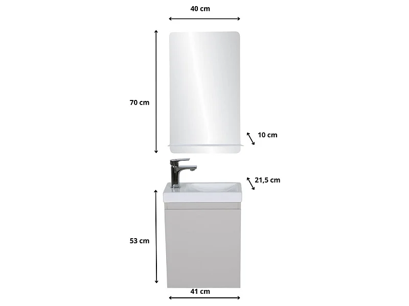 Mueble lavabo LISA + estante espejo