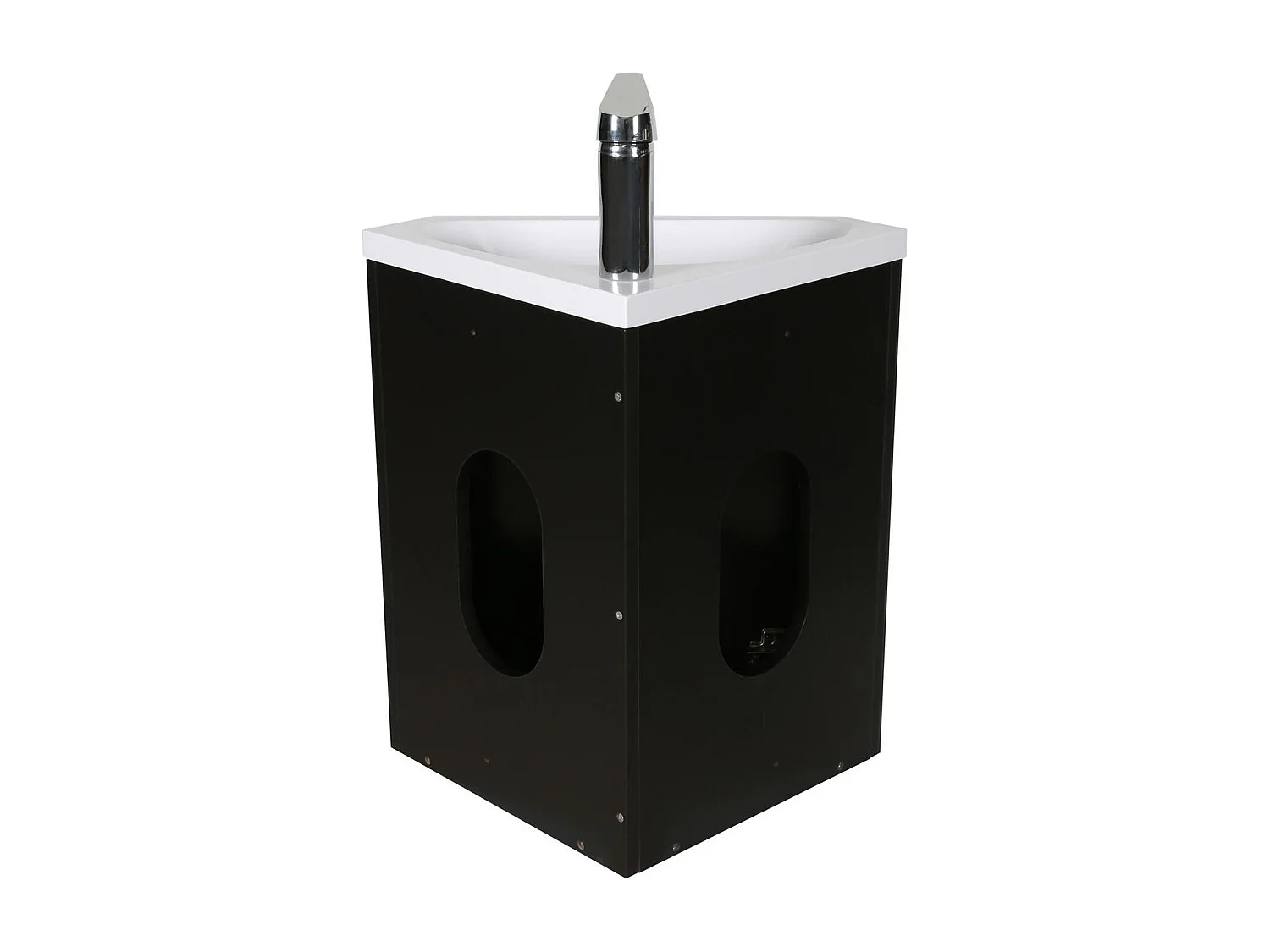 Meuble lave-mains d'angle suspendu avec vasque résine