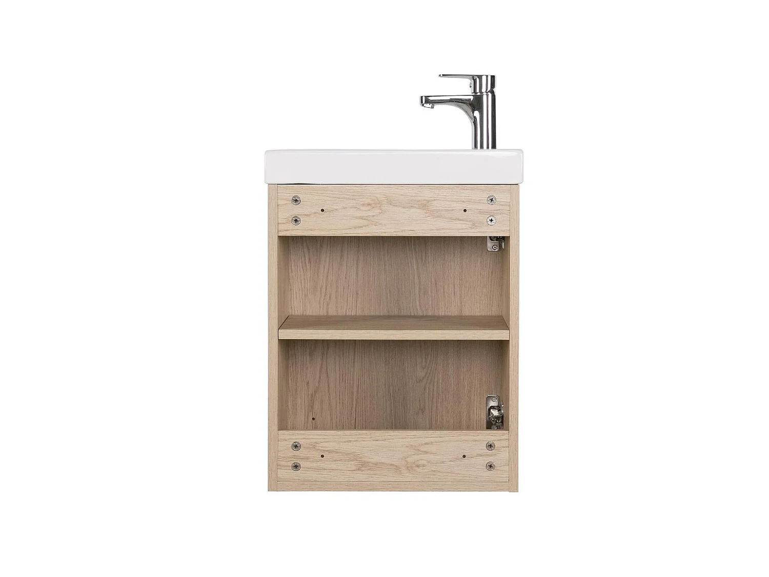 Ensemble meuble lave-mains décor chêne FRAME + robinet
