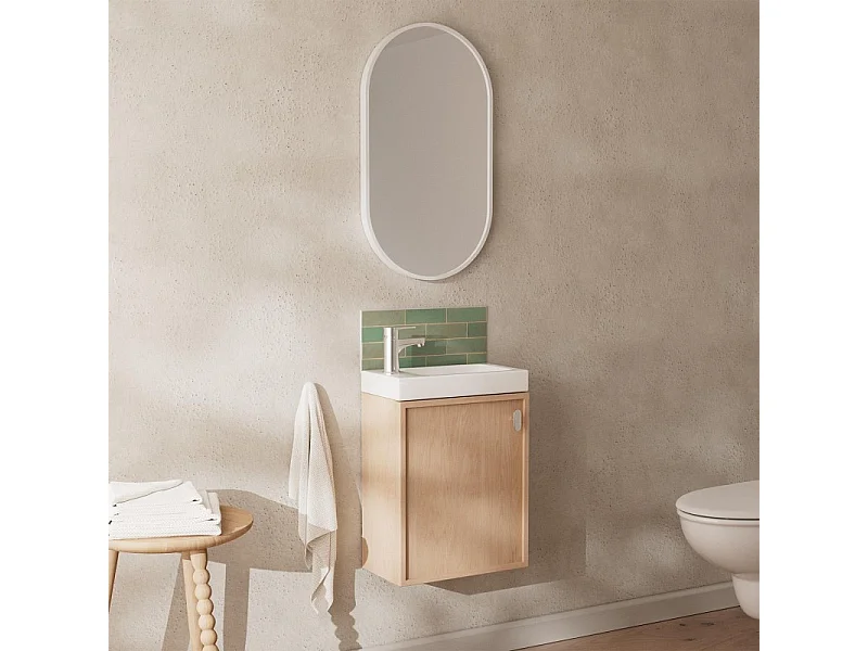 Eikenhouten wastafelmeubelset + FRAME kraan