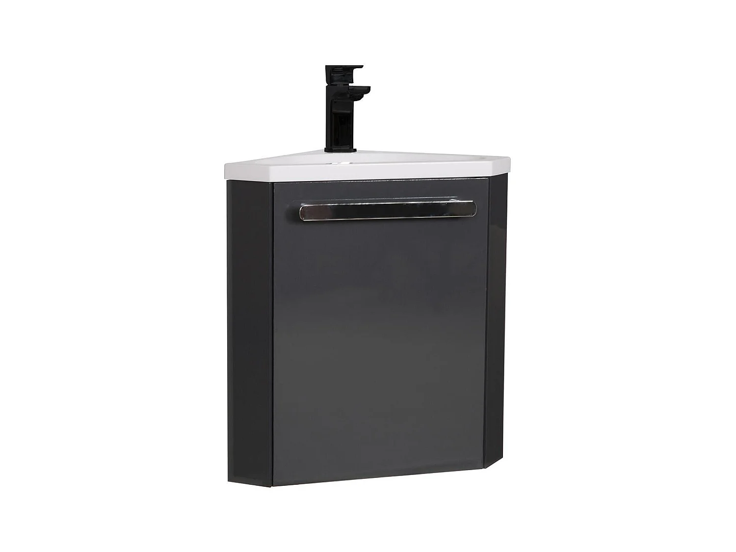 Ensemble lave-mains d'angle suspendu avec robinet noir