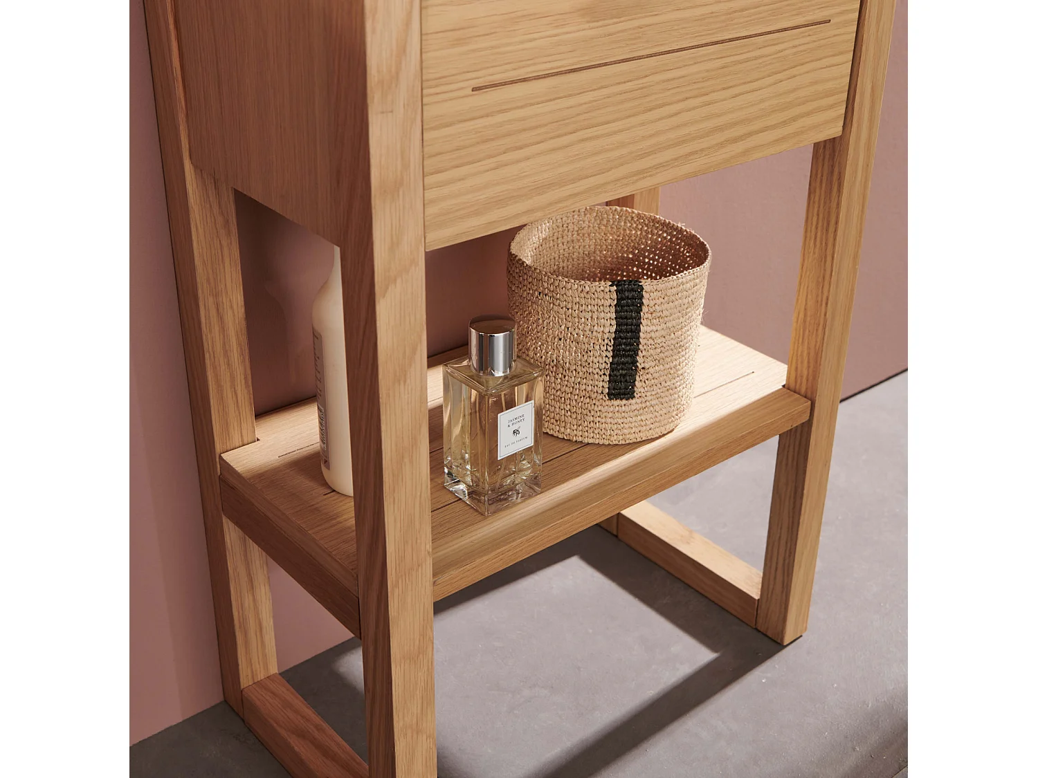 Ensemble meuble lave-mains vasque blanche ATOLL avec miroir