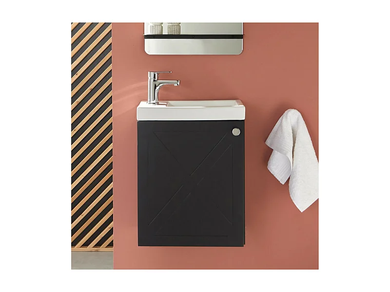 Meuble lave-mains noir carbone AVA
