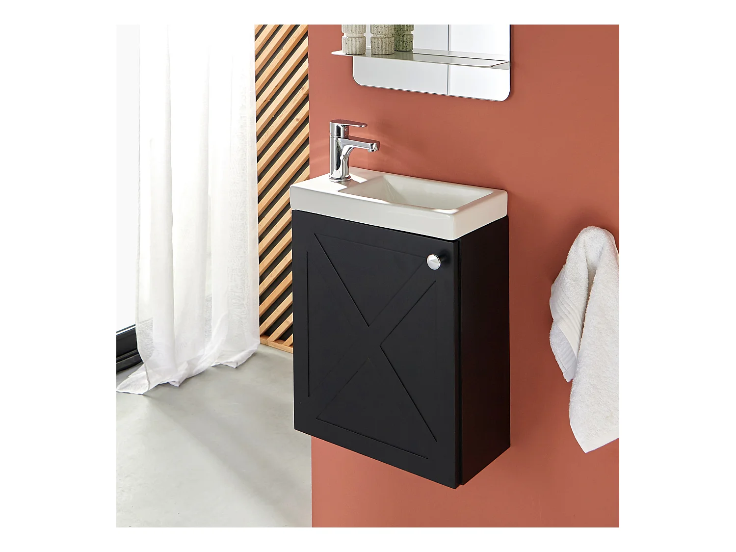 Meuble lave-mains noir carbone AVA