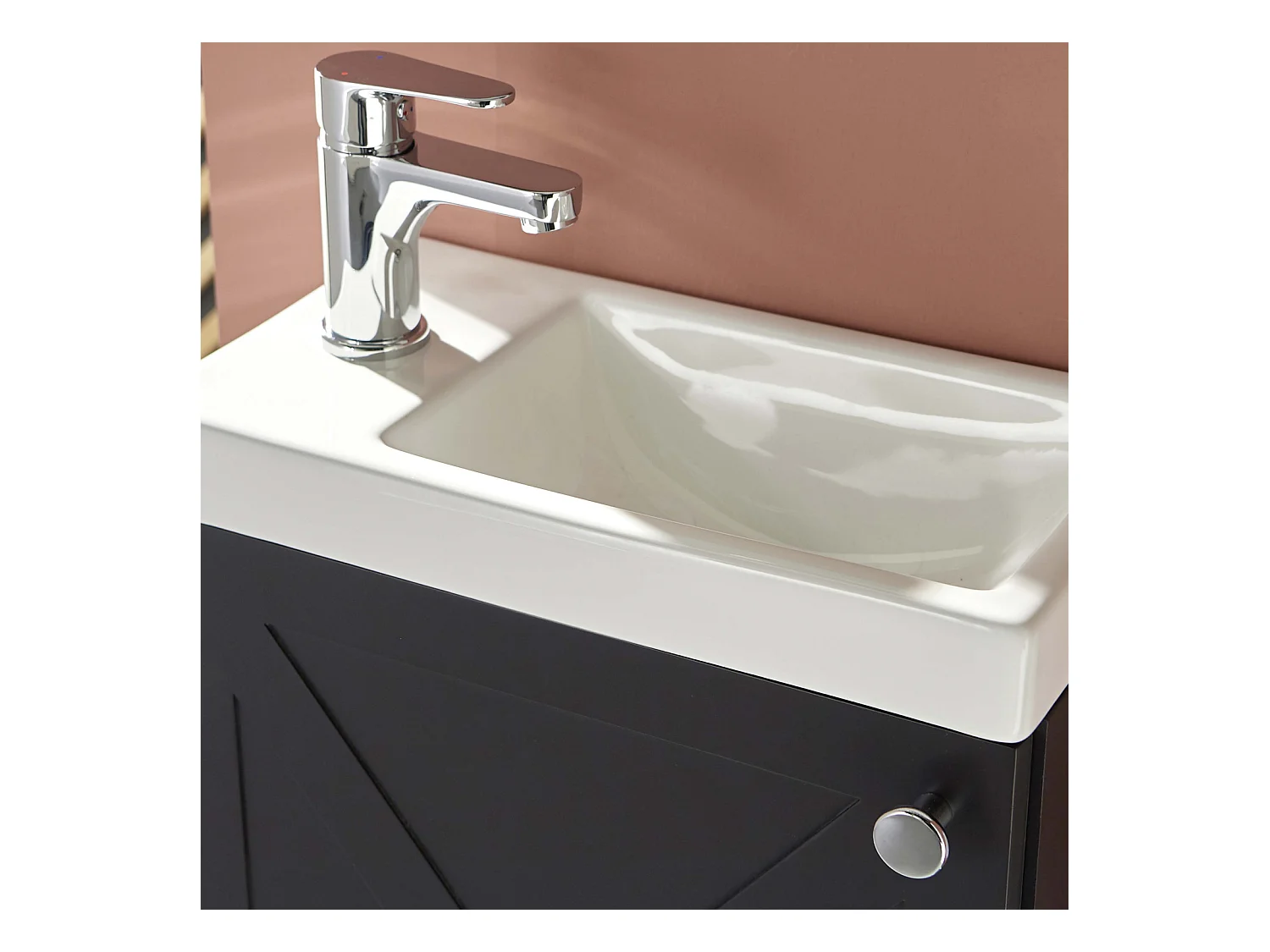 Meuble lave-mains noir carbone AVA