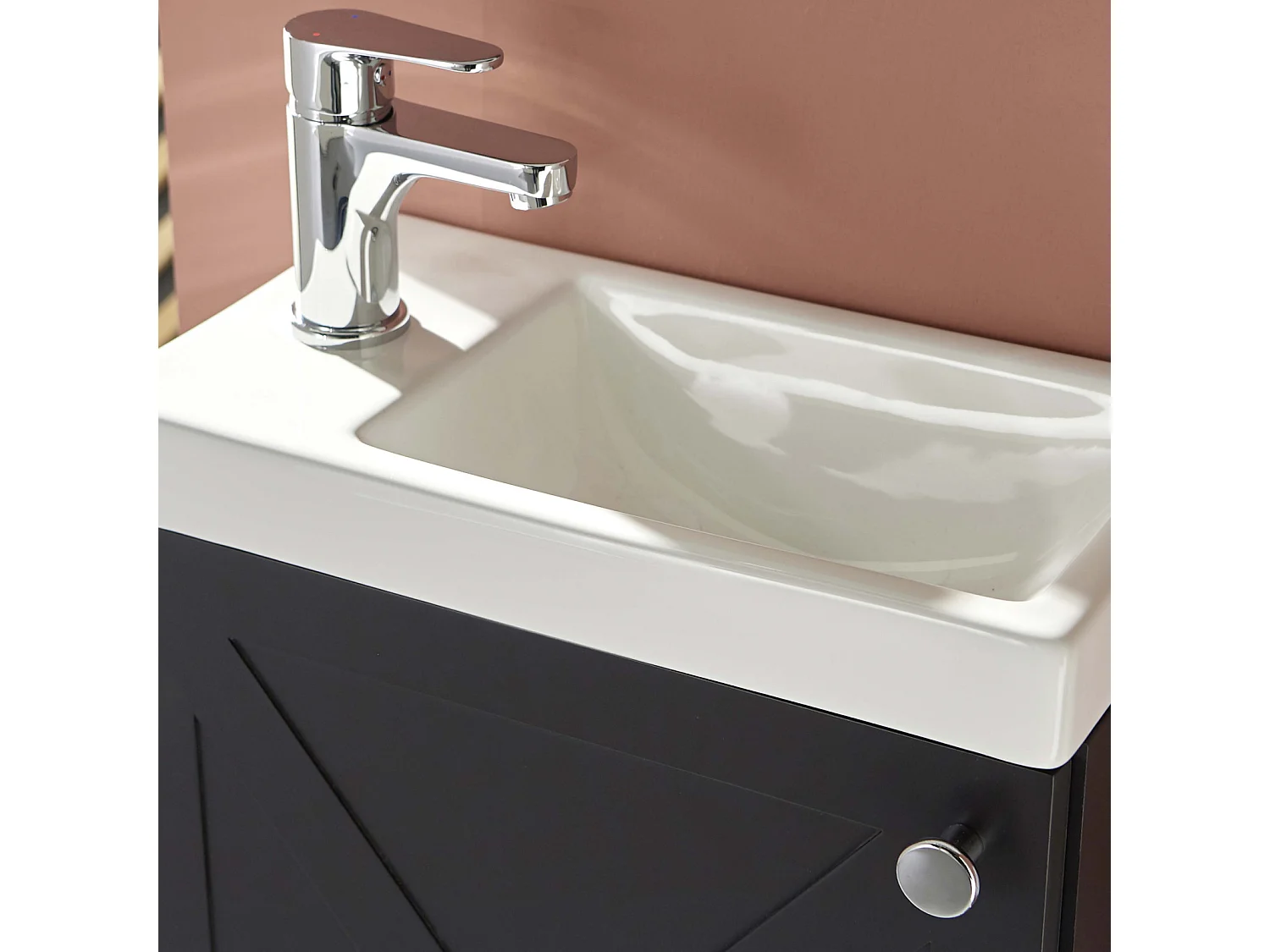 Meuble lave-mains noir carbone AVA