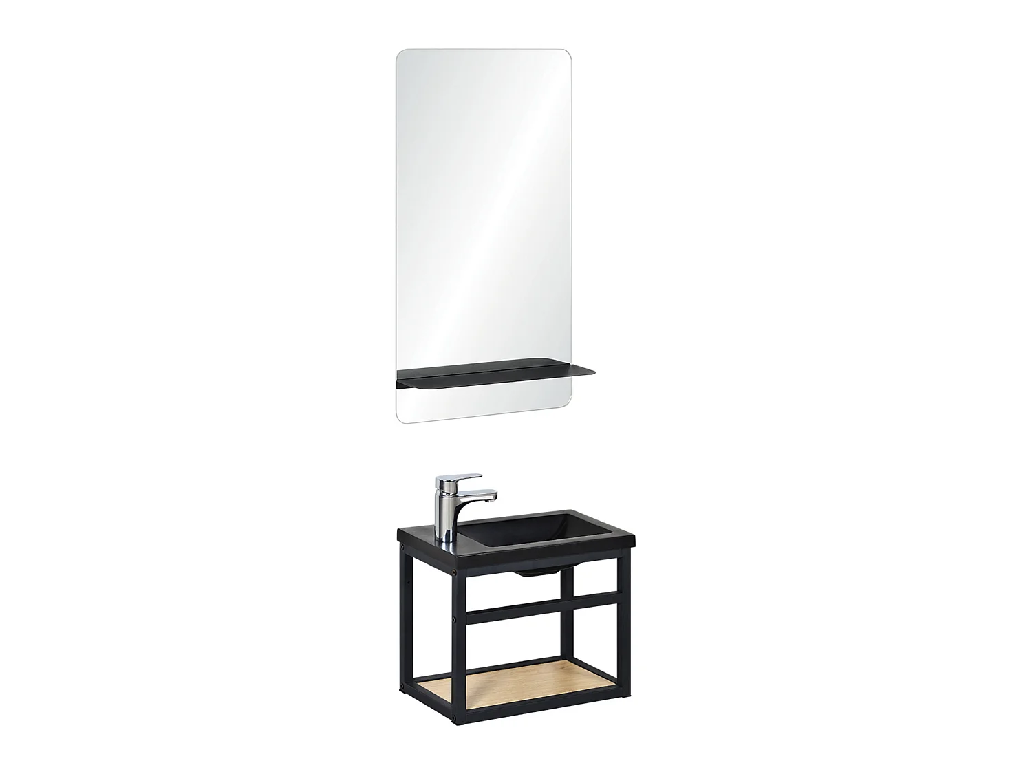 Meuble lave-mains SAO + robinet chromé + miroir