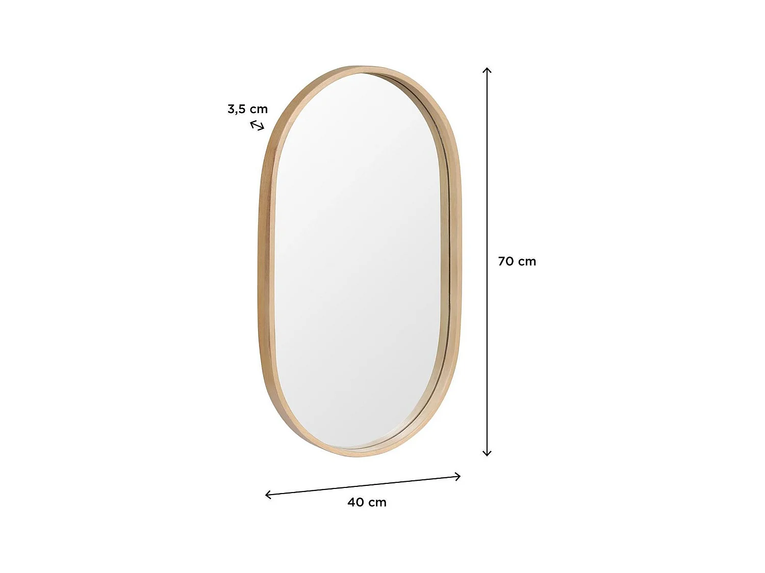 Ovaler Spiegel 40x70cm PEPPER