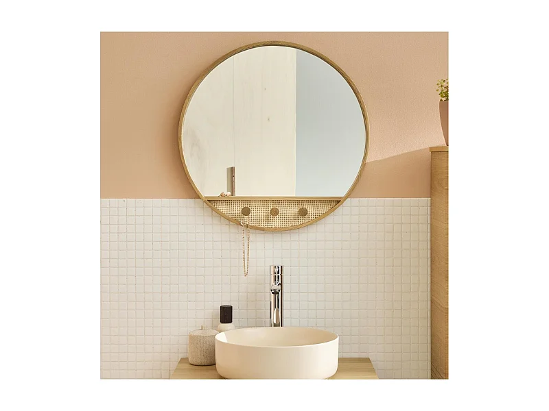 Specchio rotondo in rovere NESTO 60x60cm