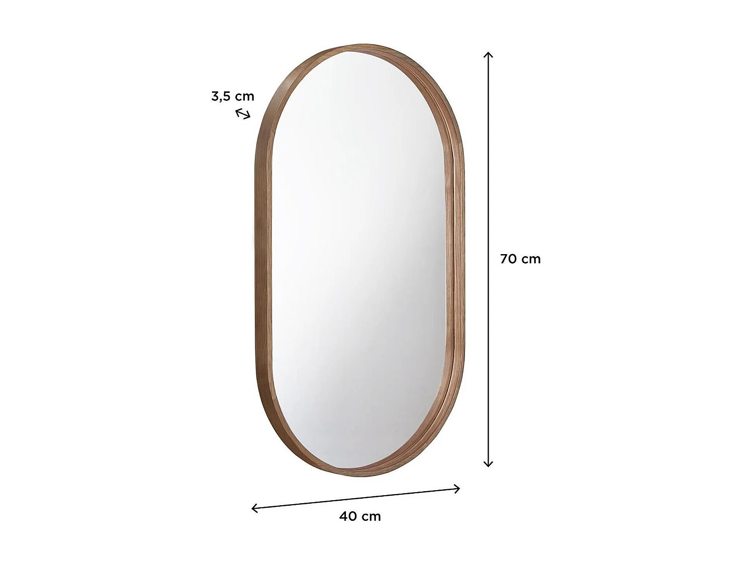 Miroir ovale 40x70cm