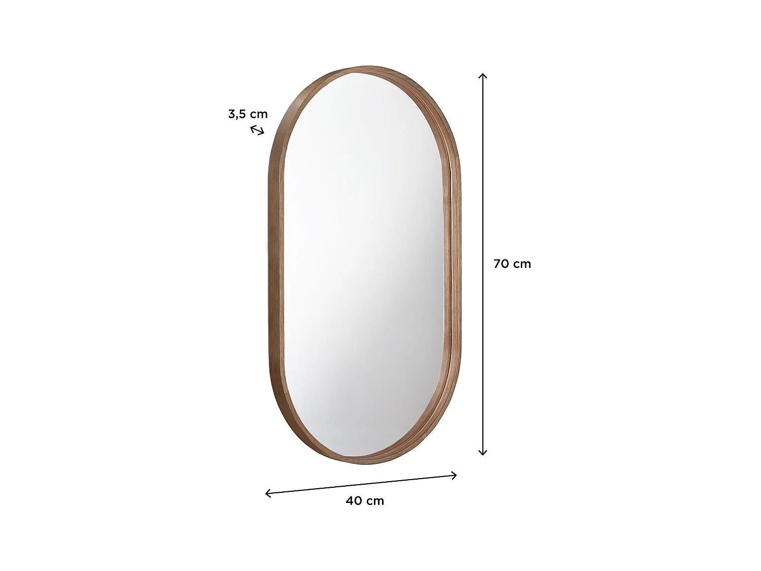 Ovaler Spiegel 40x70cm PEPPER