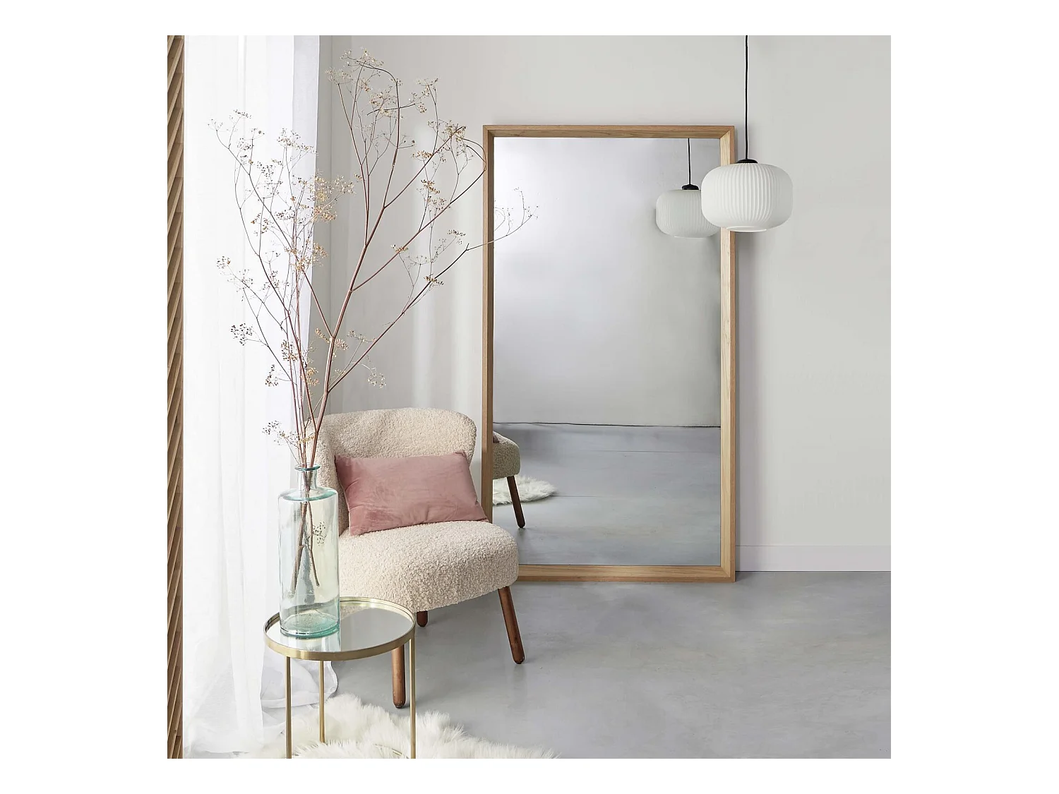 Miroir XXL en chêne rectangulaire 100x180cm
