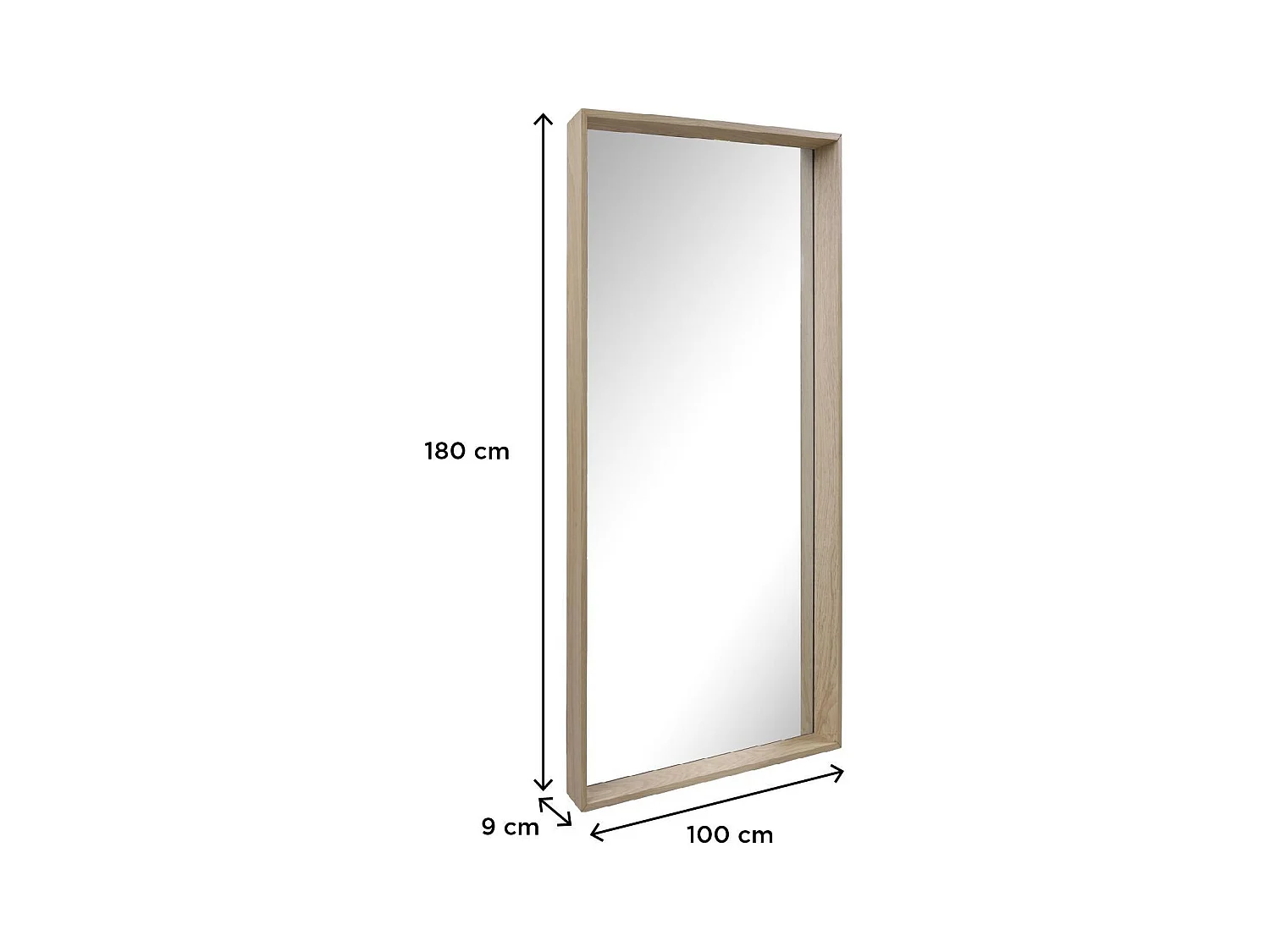 Espejo rectangular de roble GABY