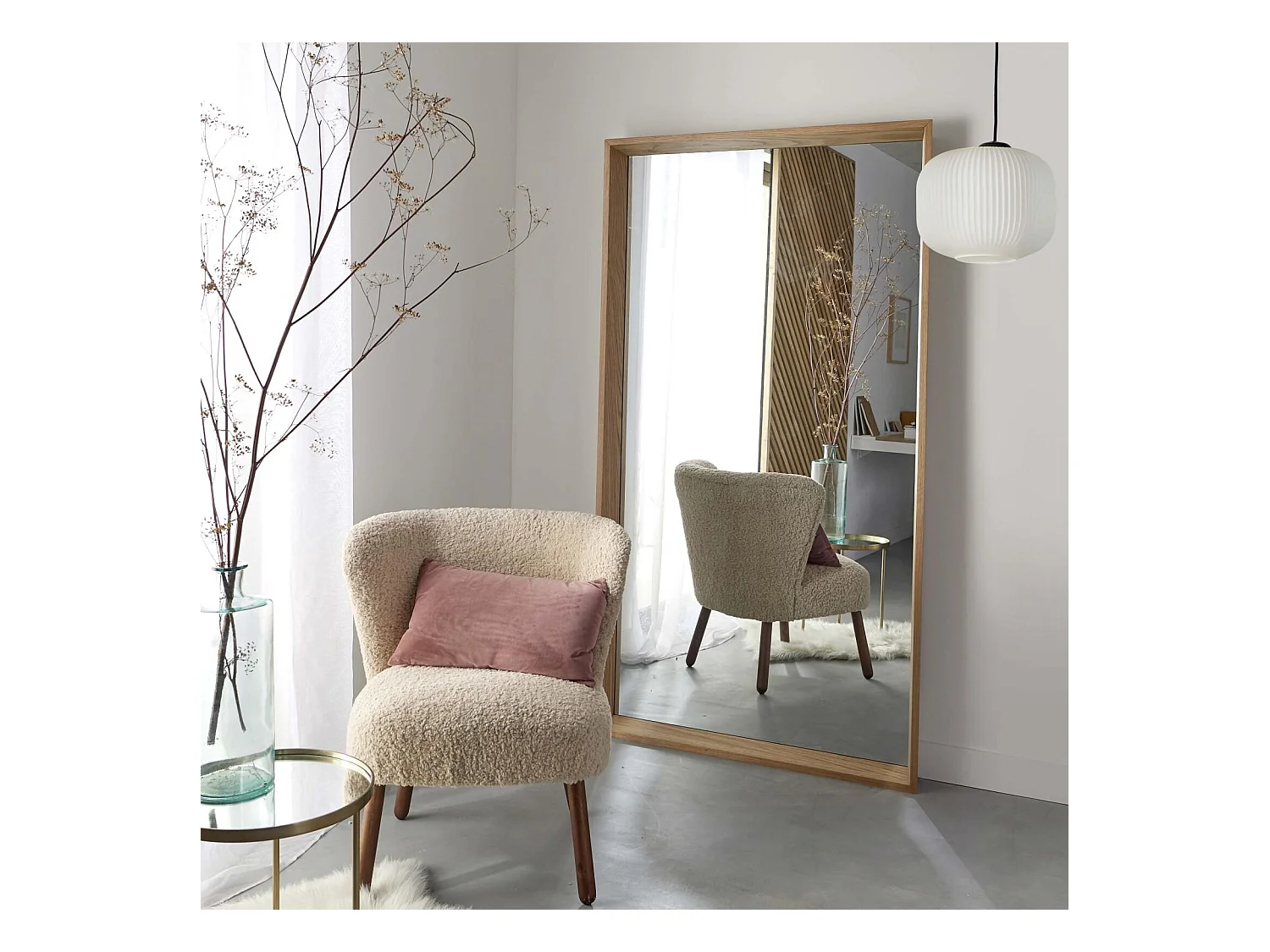 Espejo rectangular de roble GABY