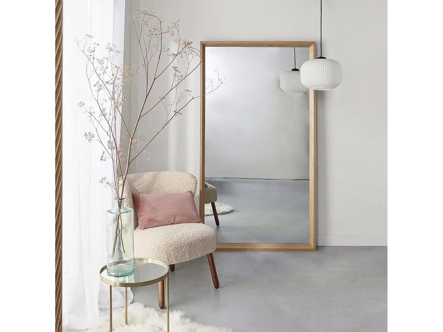 Espejo rectangular de roble GABY