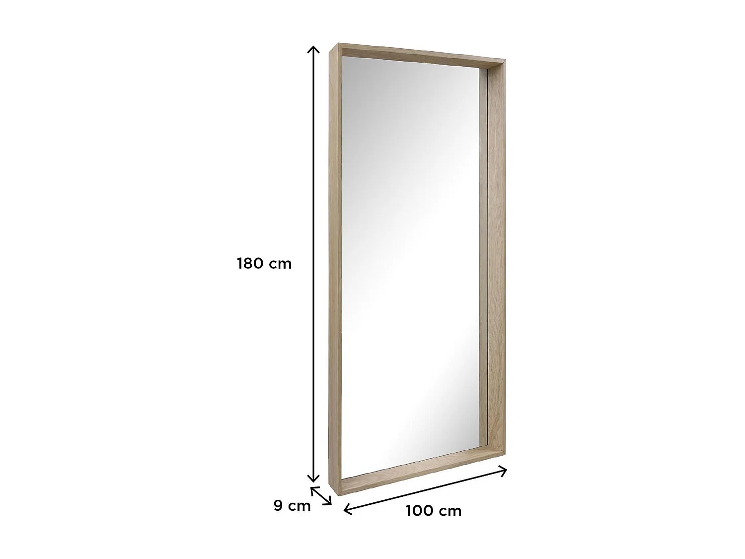 Espejo rectangular de roble GABY