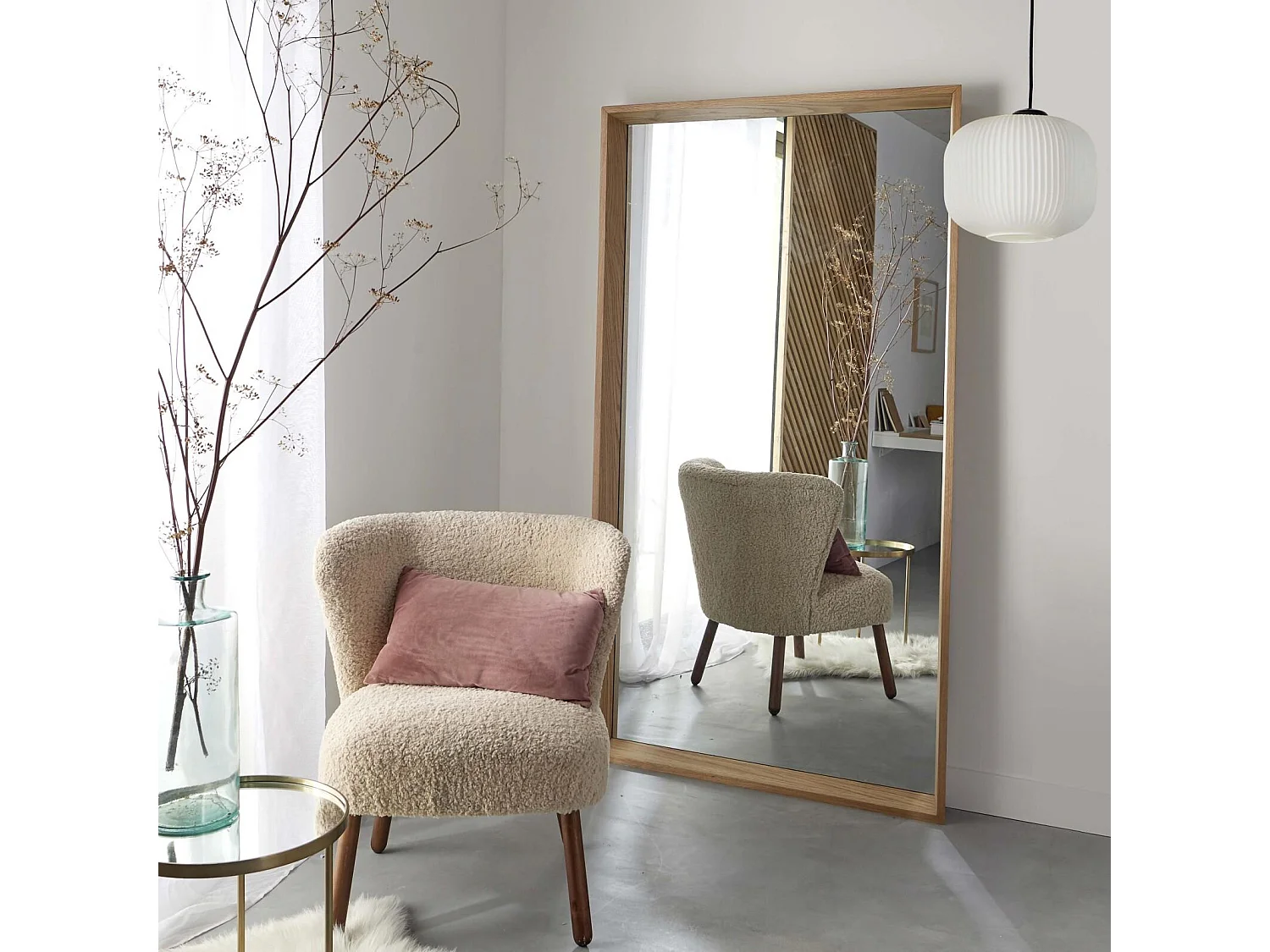 Espejo rectangular de roble GABY