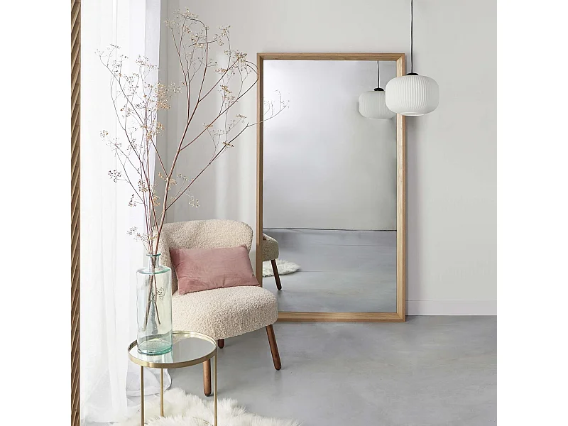 Miroir XXL en chêne rectangulaire 100x180cm