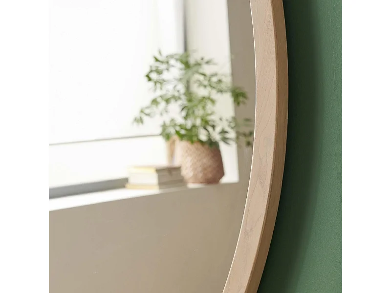Miroir XXL en chêne rond 150cm