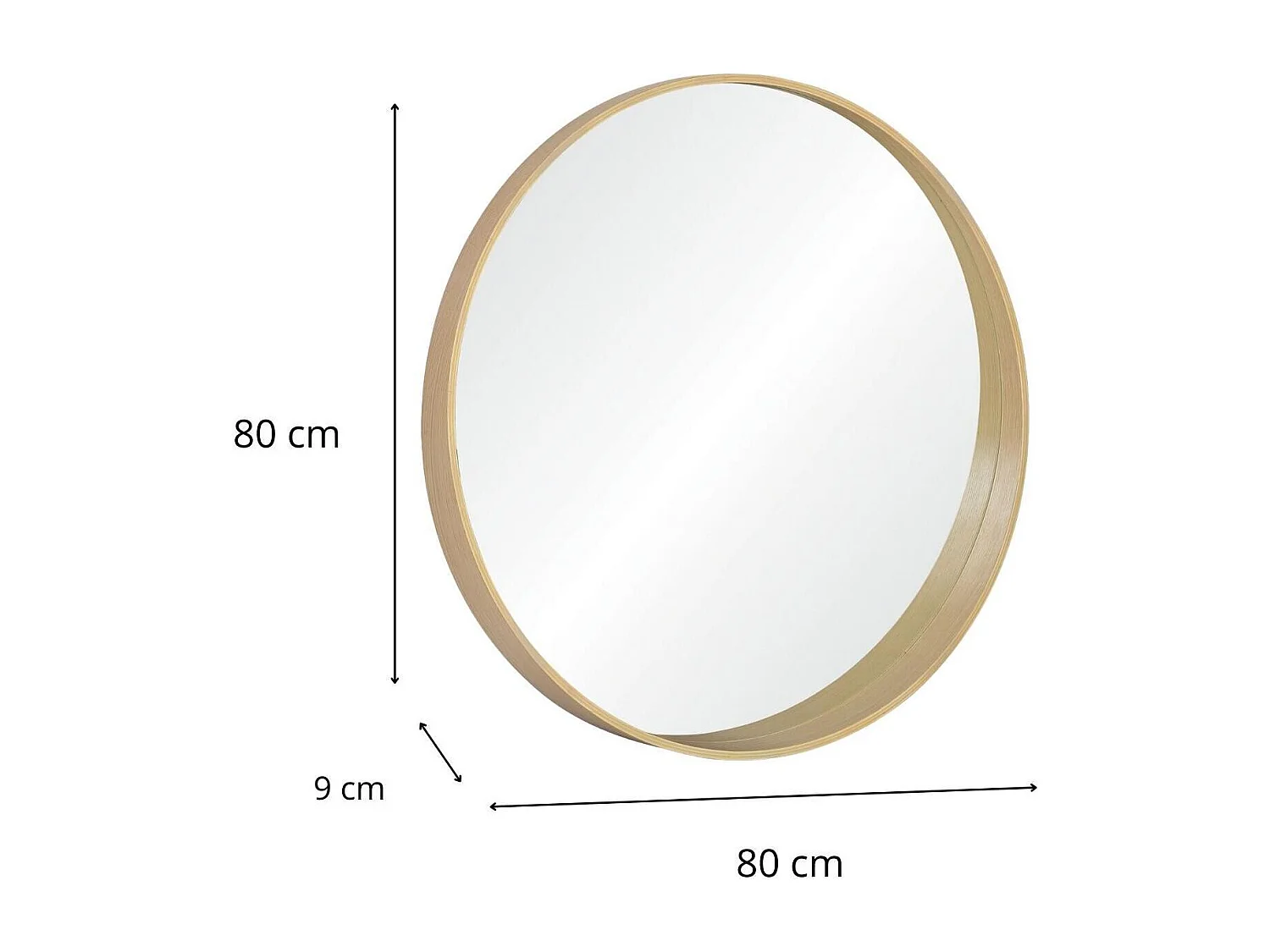 Specchio rotondo in rovere VALI