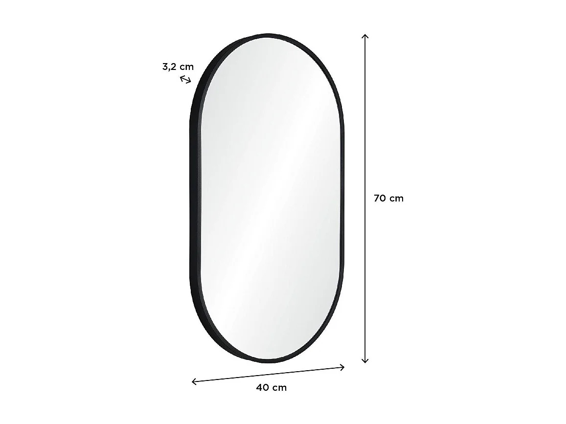 Miroir ovale 40x70cm