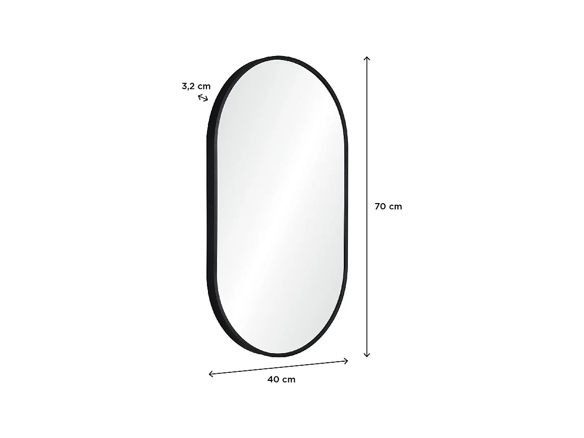 Ovaler Spiegel 40x70cm PEPPER