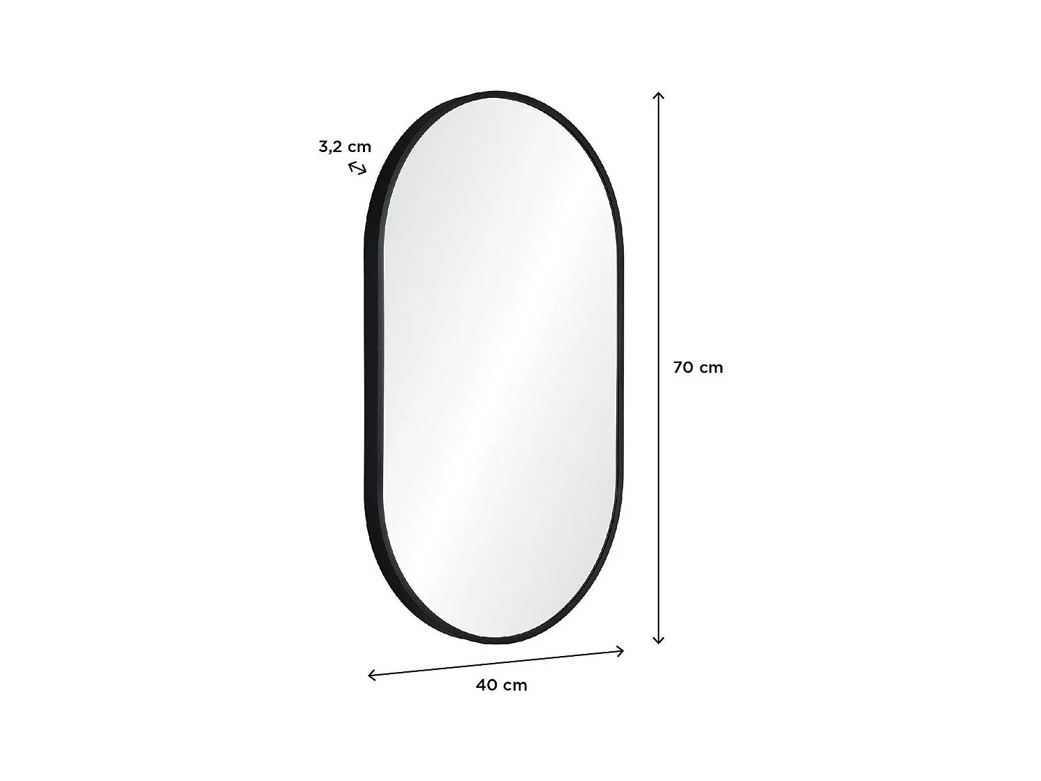 Ovaler Spiegel 40x70cm PEPPER