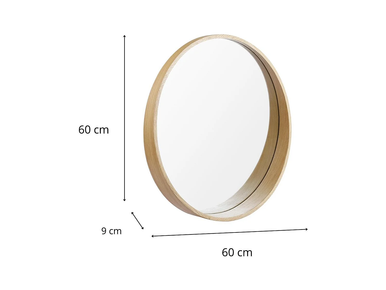 VALI ronde eiken spiegel
