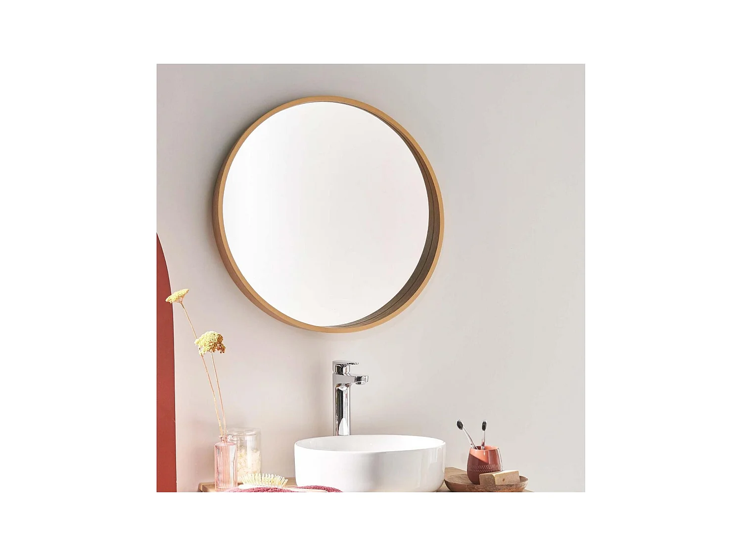 VALI ronde eiken spiegel