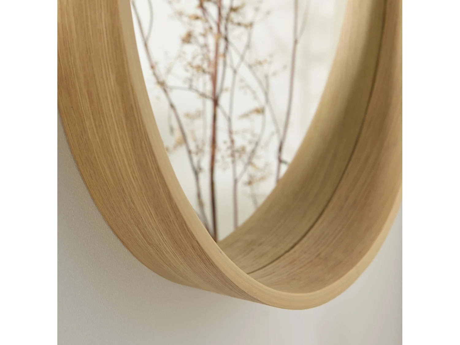 Specchio rotondo in rovere VALI