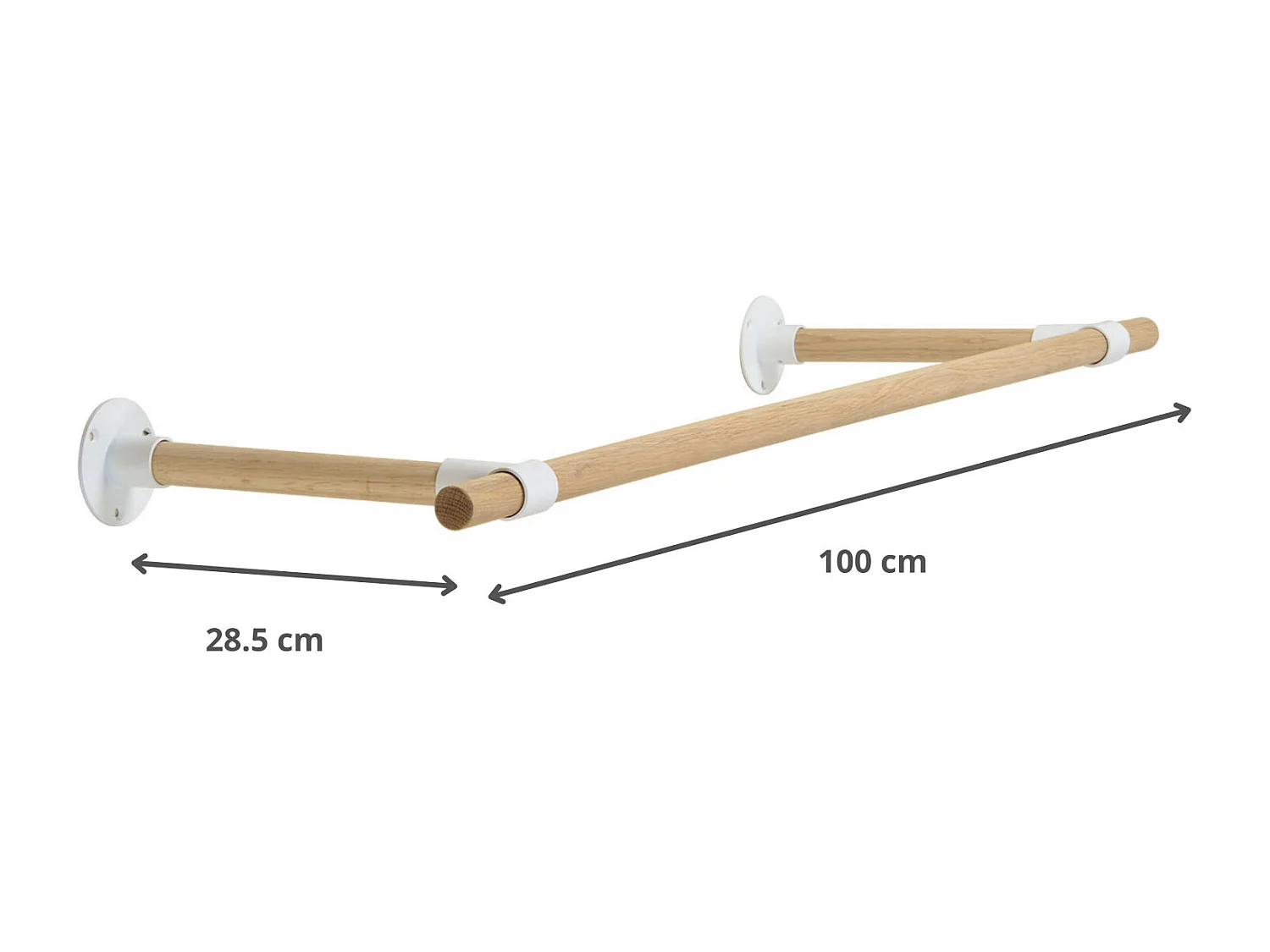 Penderie murale bois et métal blanc 100cm