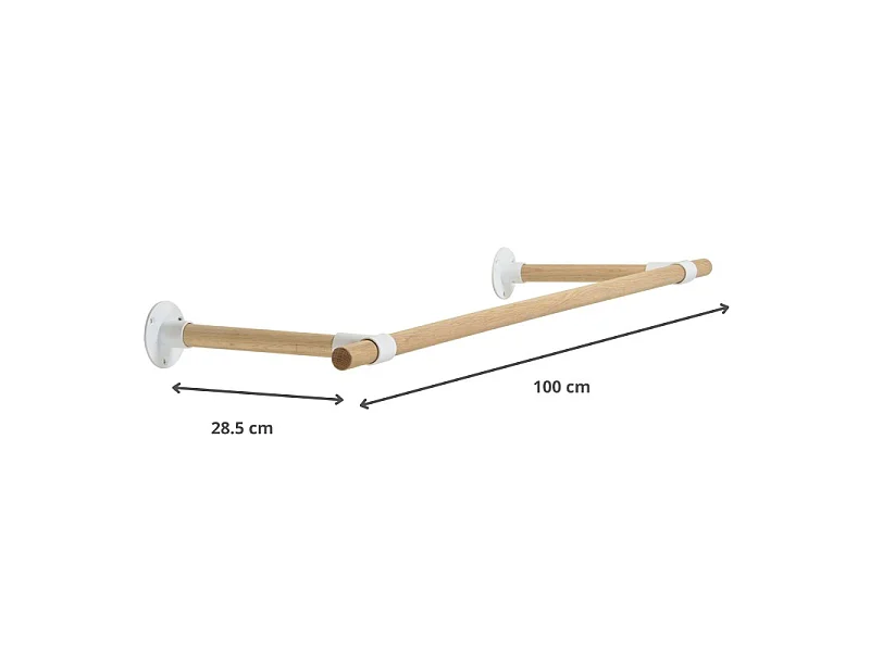 Armário de parede em madeira e metal L100 cm Branco ALMA