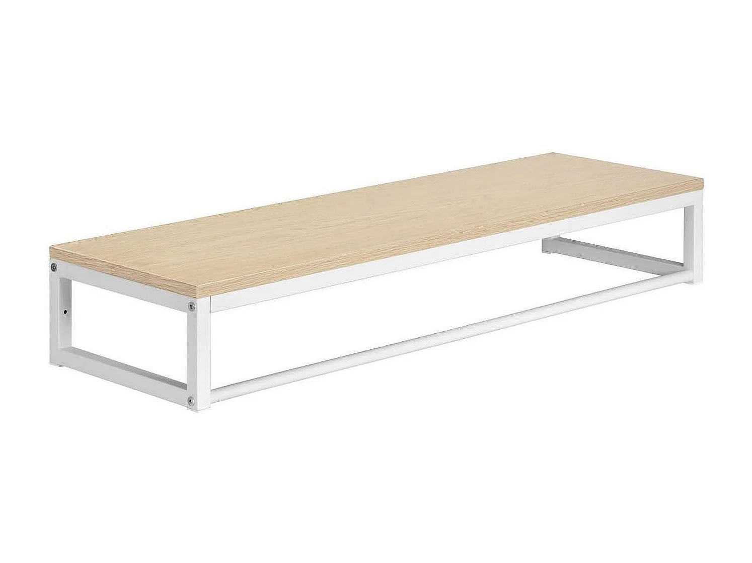 Etagère penderie murale bois et métal blanc 90x28,5cm