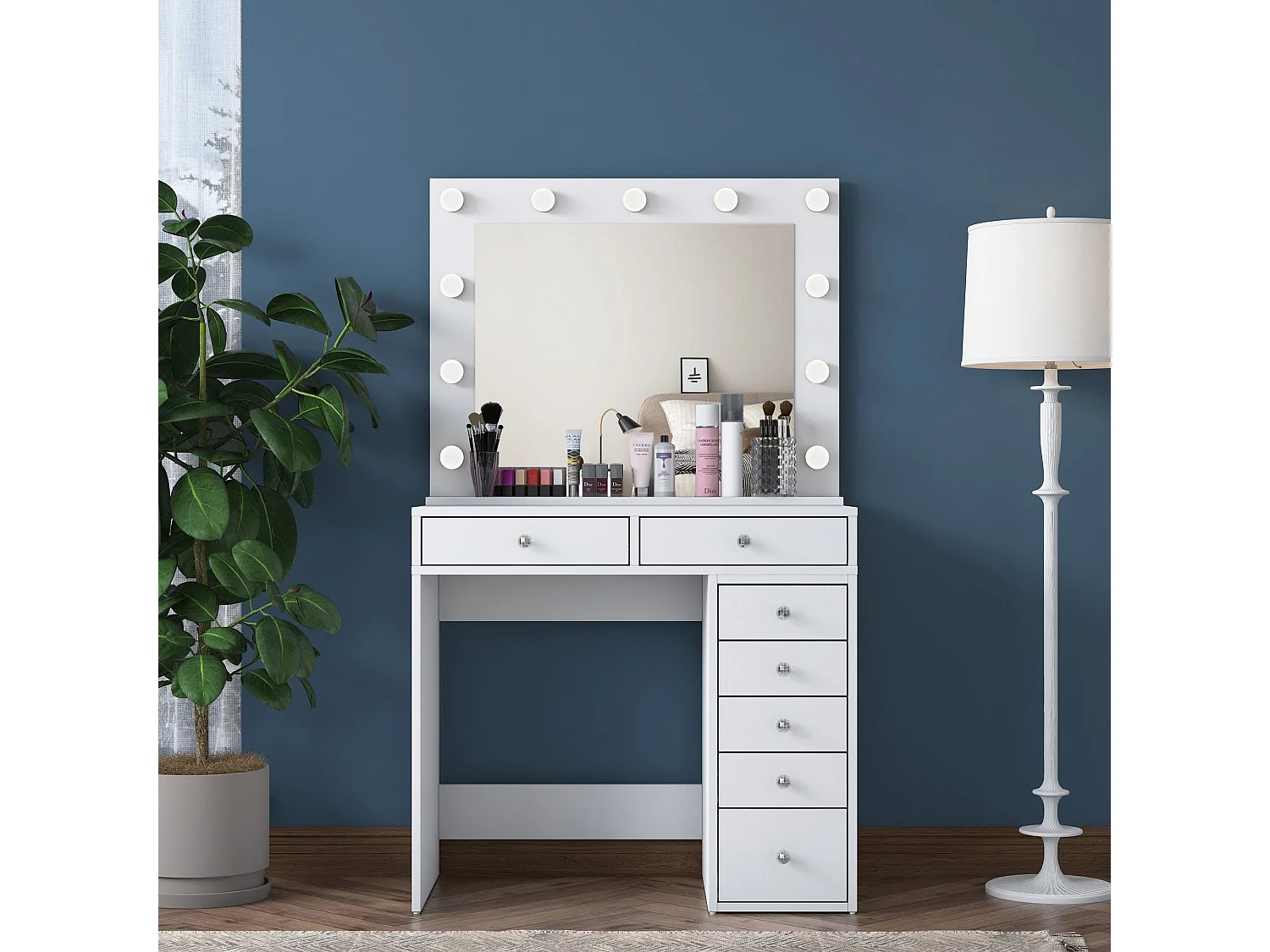 Coiffeuse moderne Beline L90cm Blanc