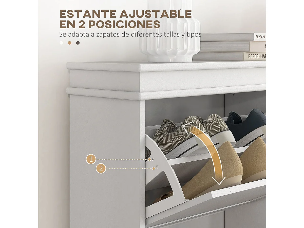 Sapateira Moon Branca com 2 Compartimentos - Organização Elegante para Sapatos