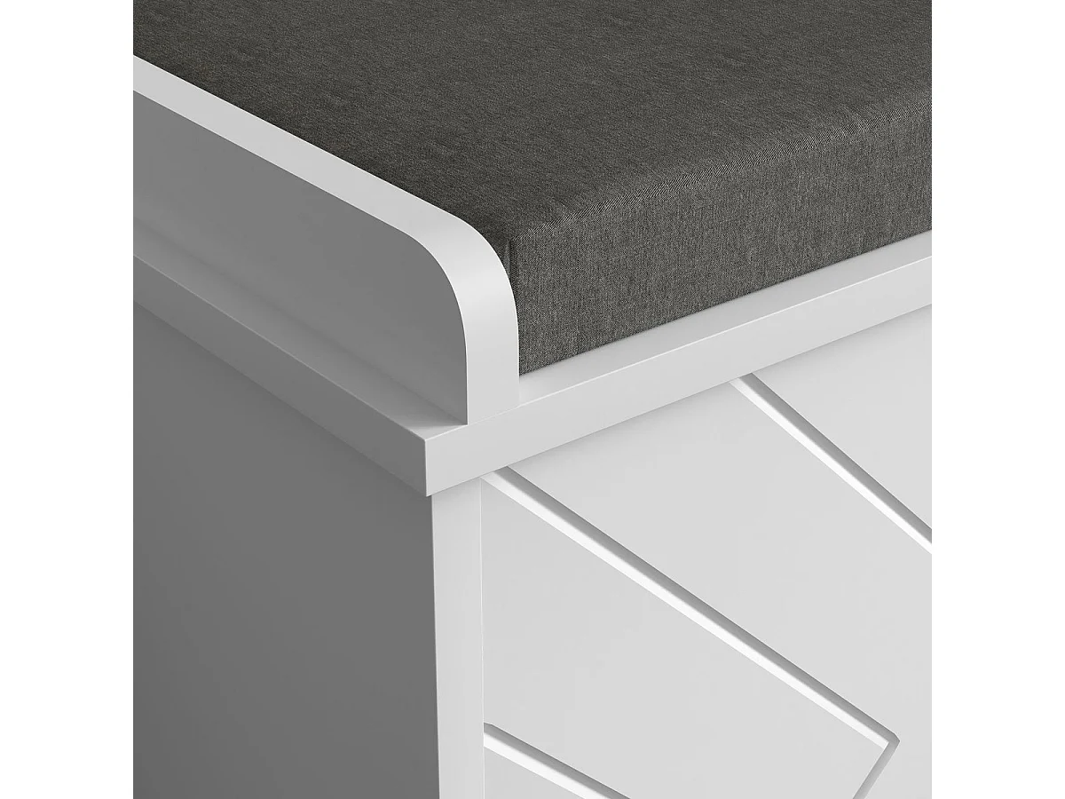 Banco zapatero Lucy Homcom 8 pares de zapatos blanco 44,5x80x26 cm