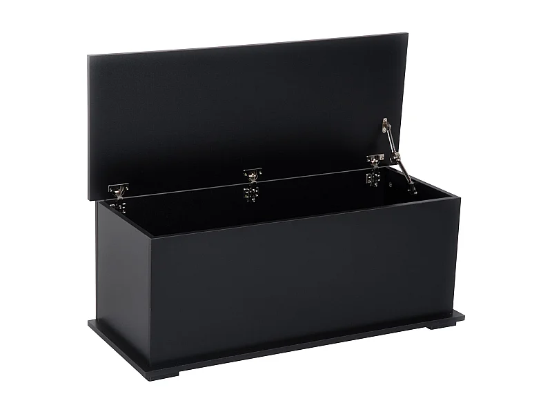 HOMCOM Baú de Armazenamento de Madeira Preto - Banco Multifuncional para Sala e Quarto, 60kg, 100x40x40 cm